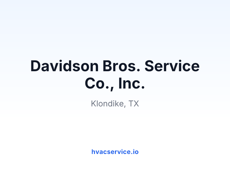 Davidson Bros. Service Co., Inc.