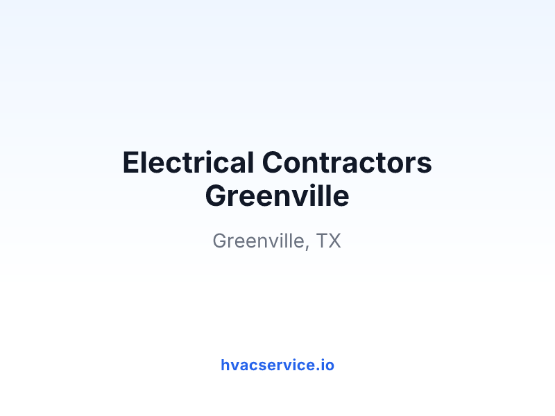 Electrical Contractors Greenville