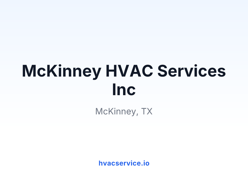 McKinney HVAC Services Inc