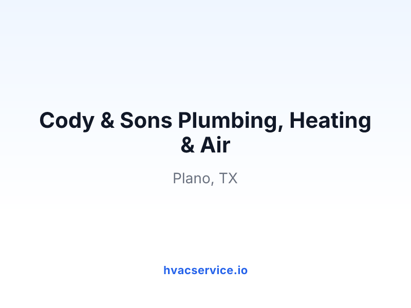 Cody & Sons Plumbing, Heating & Air