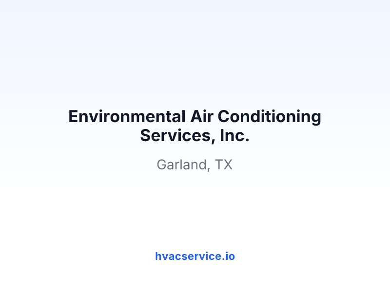 Environmental Air Conditioning Services, Inc.