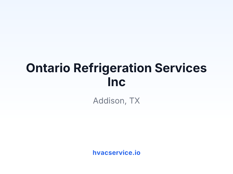 Ontario Refrigeration Services Inc