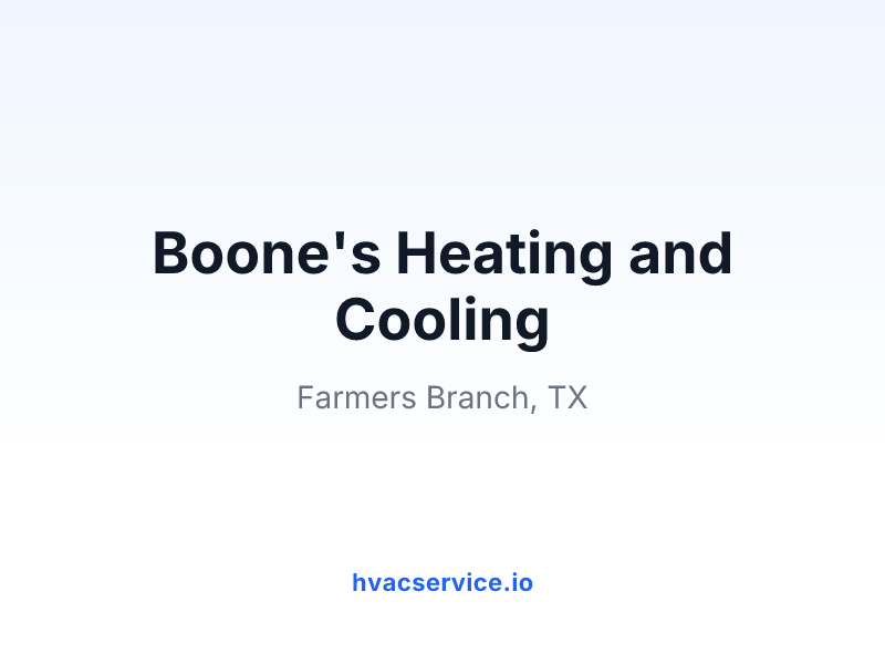 Boone's Heating and Cooling