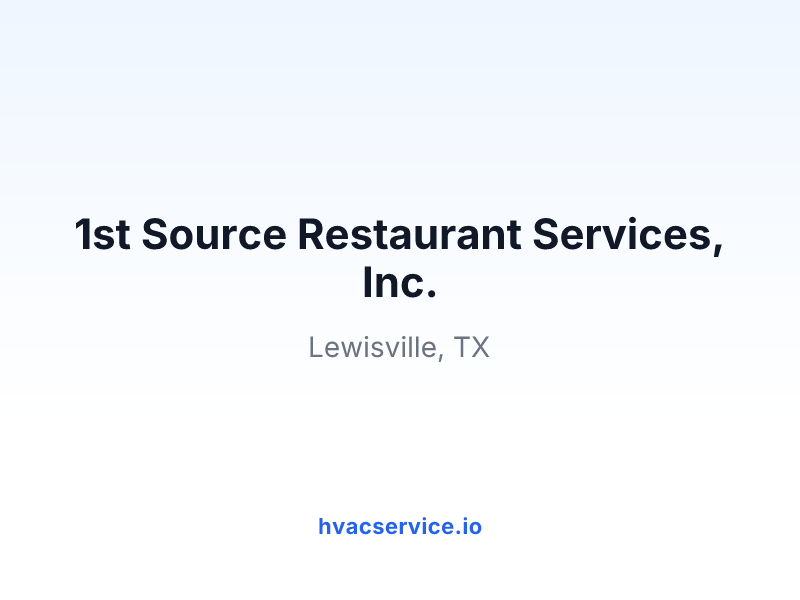 1st Source Restaurant Services, Inc.