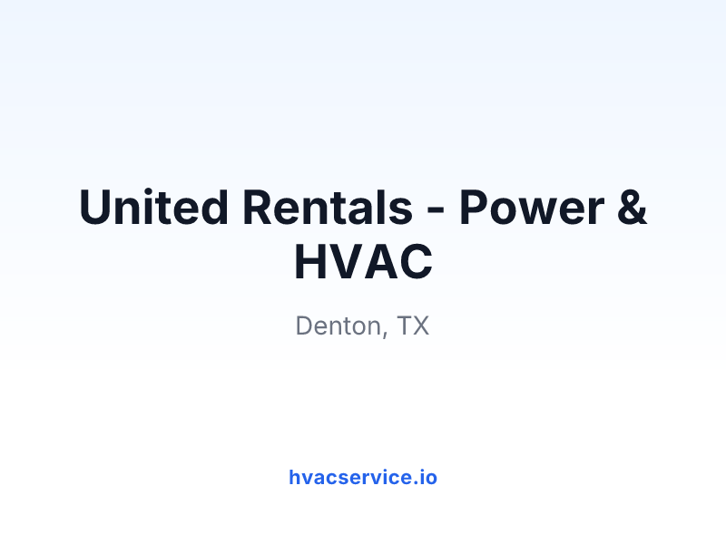 United Rentals - Power & HVAC