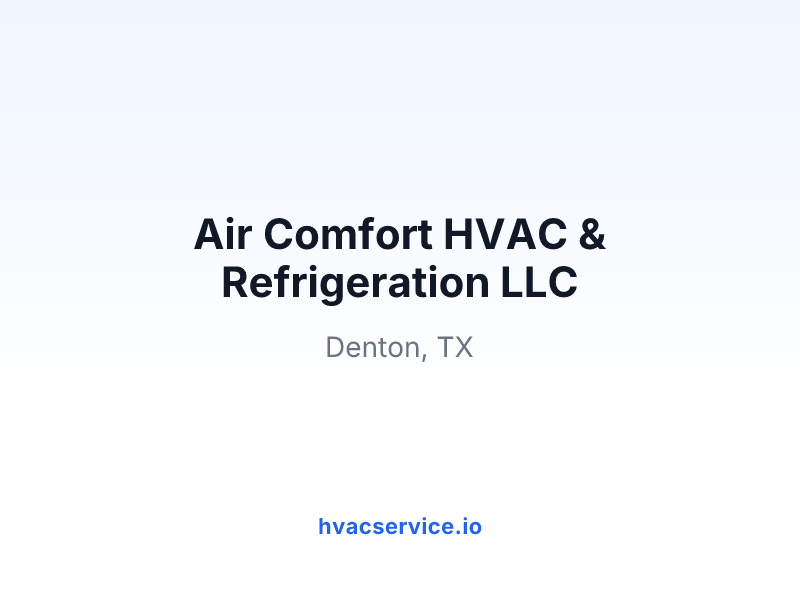 Air Comfort HVAC & Refrigeration LLC