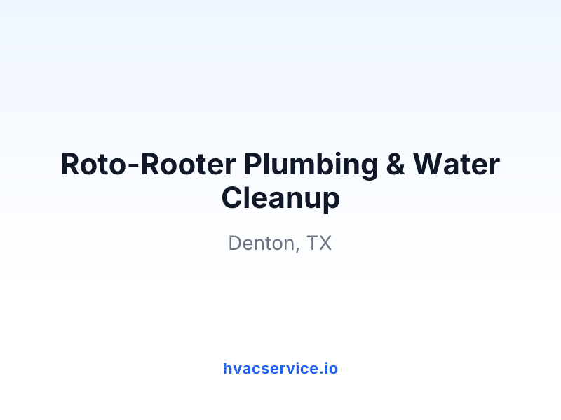 Roto-Rooter Plumbing & Water Cleanup