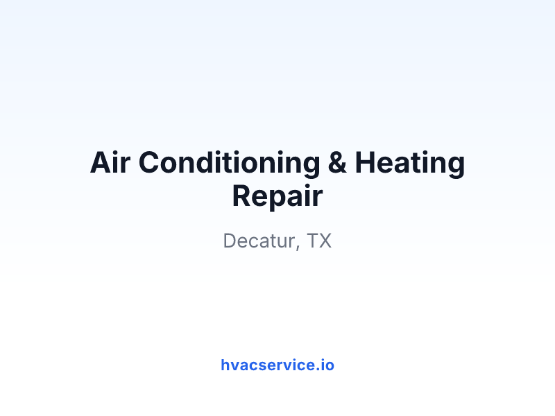 Air Conditioning & Heating Repair