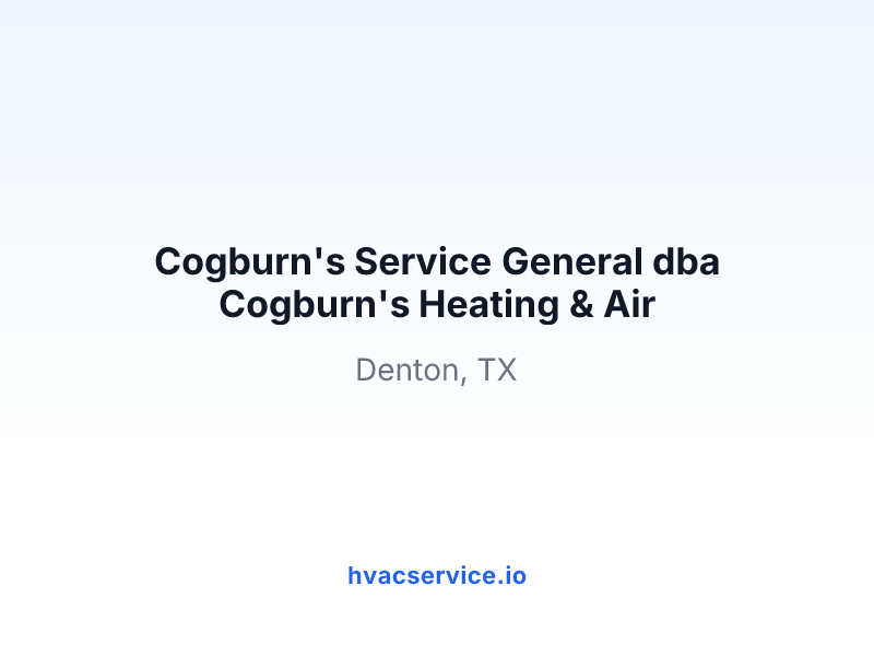 Cogburn's Service General dba Cogburn's Heating & Air