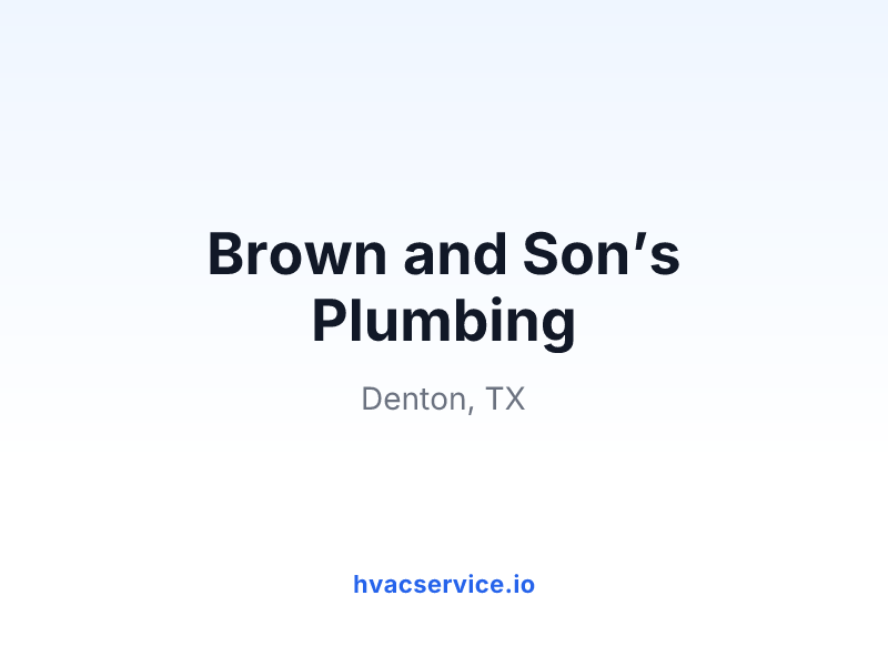 Brown and Son’s Plumbing