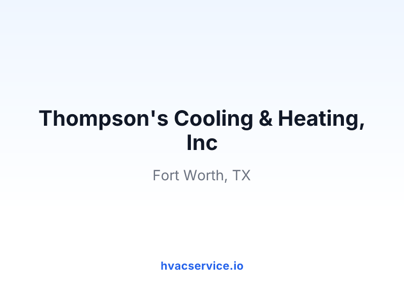 Thompson's Cooling & Heating, Inc