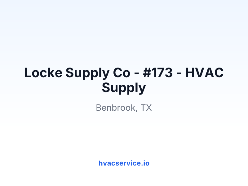 Locke Supply Co - #173 - HVAC Supply