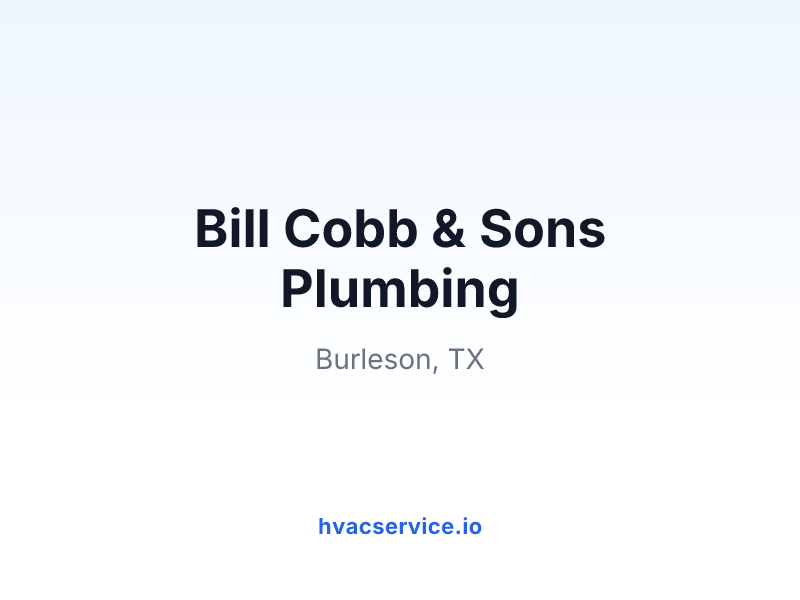 Bill Cobb & Sons Plumbing