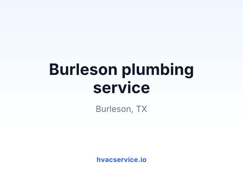 Burleson plumbing service