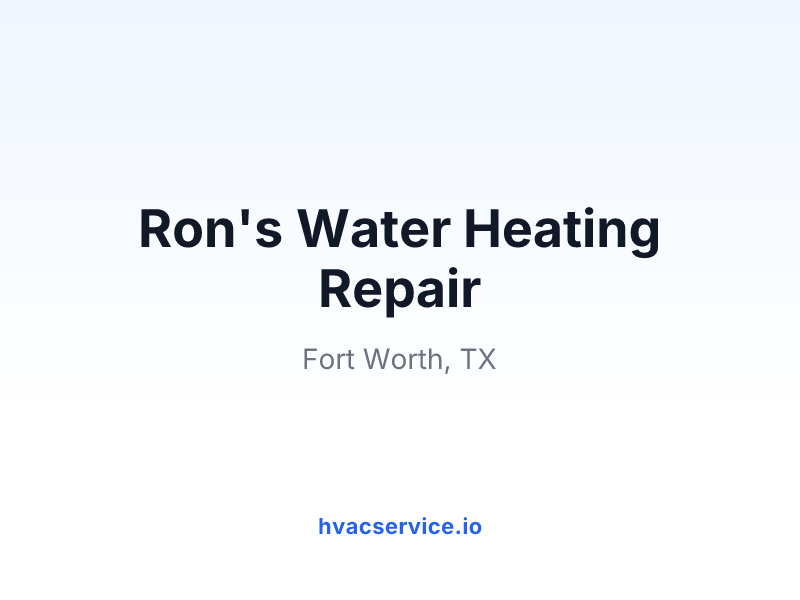 Ron's Water Heating Repair