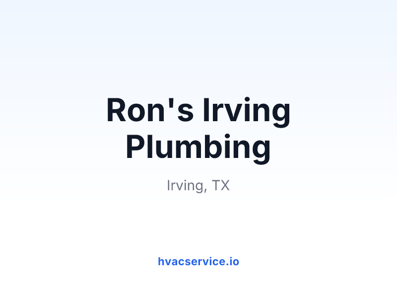 Ron's Irving Plumbing