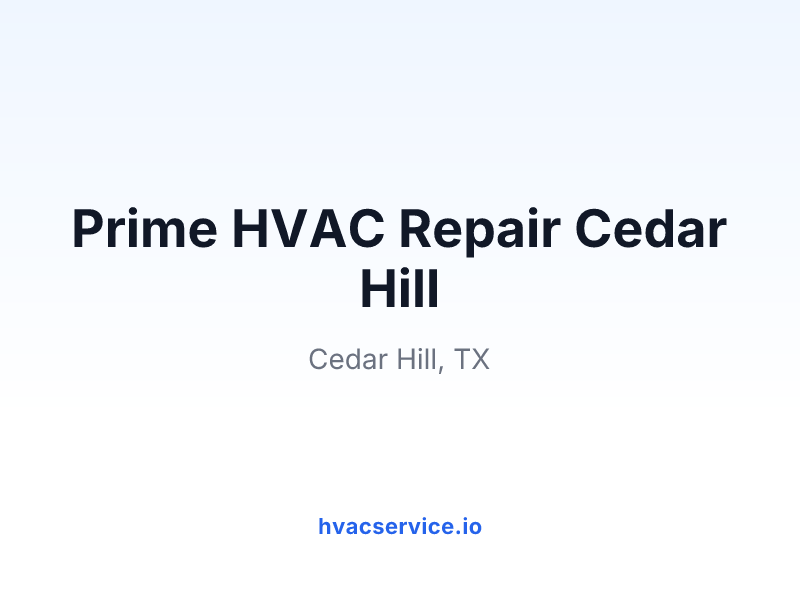 Prime HVAC Repair Cedar Hill