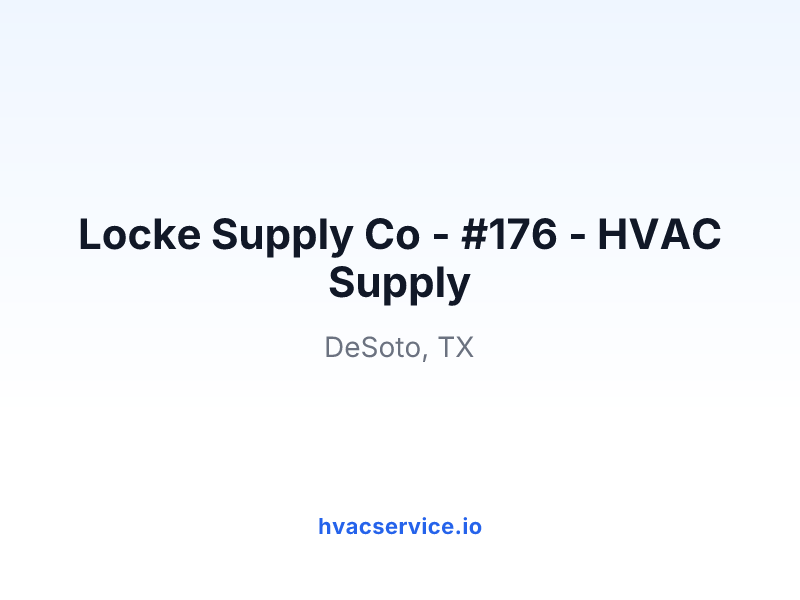 Locke Supply Co - #176 - HVAC Supply