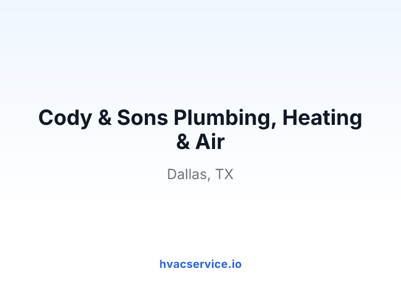 Cody & Sons Plumbing, Heating & Air