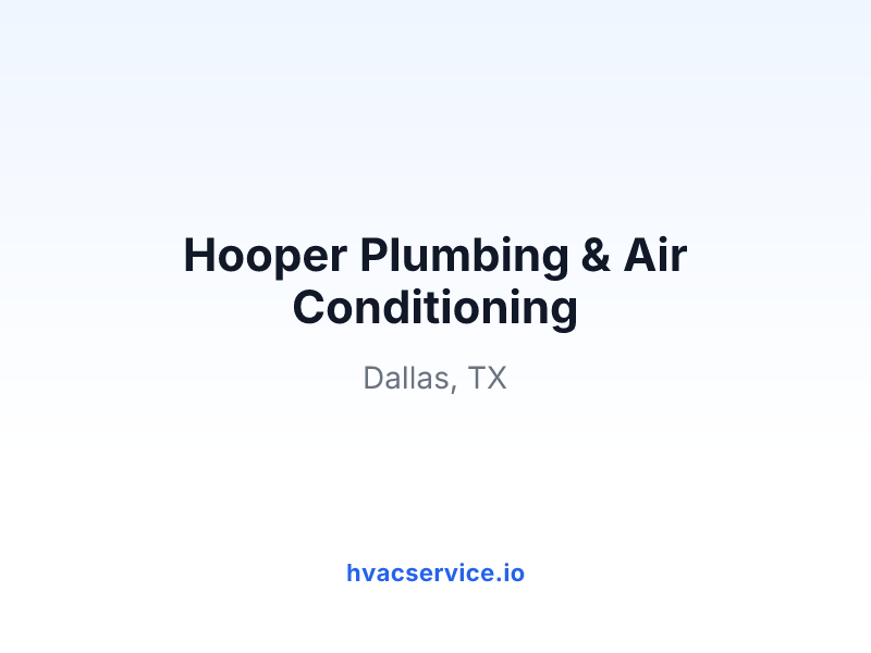 Hooper Plumbing & Air Conditioning