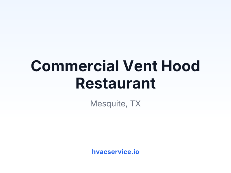 Commercial Vent Hood Restaurant