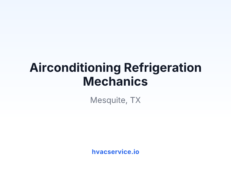 Airconditioning Refrigeration Mechanics