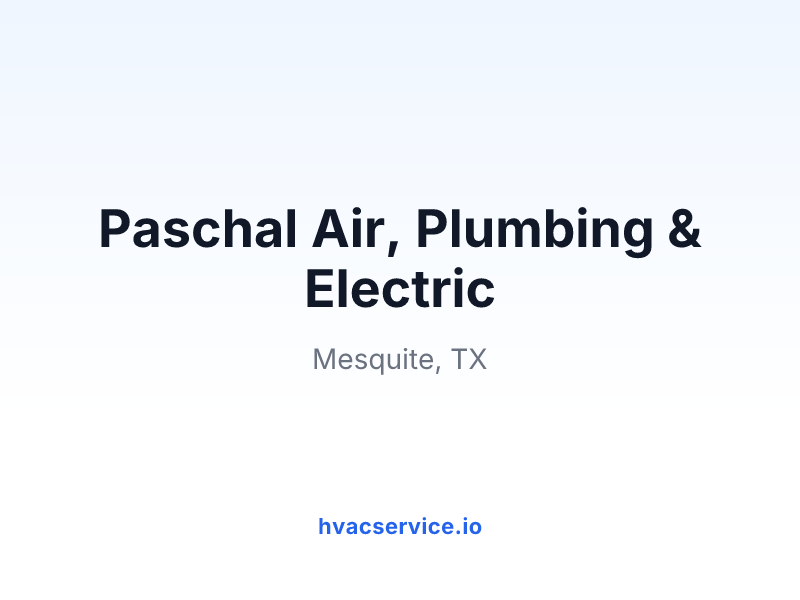 Paschal Air, Plumbing & Electric