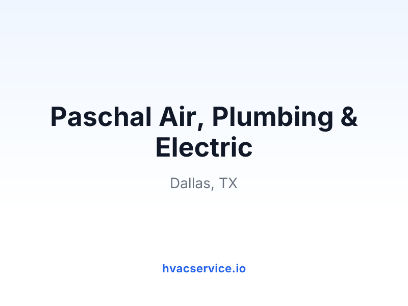 Paschal Air, Plumbing & Electric