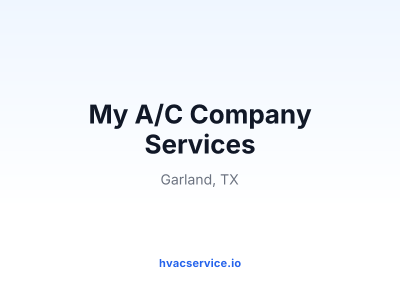 My A/C Company Services