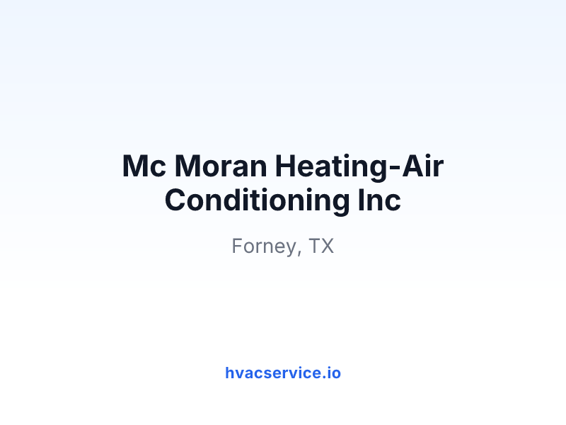 Mc Moran Heating-Air Conditioning Inc