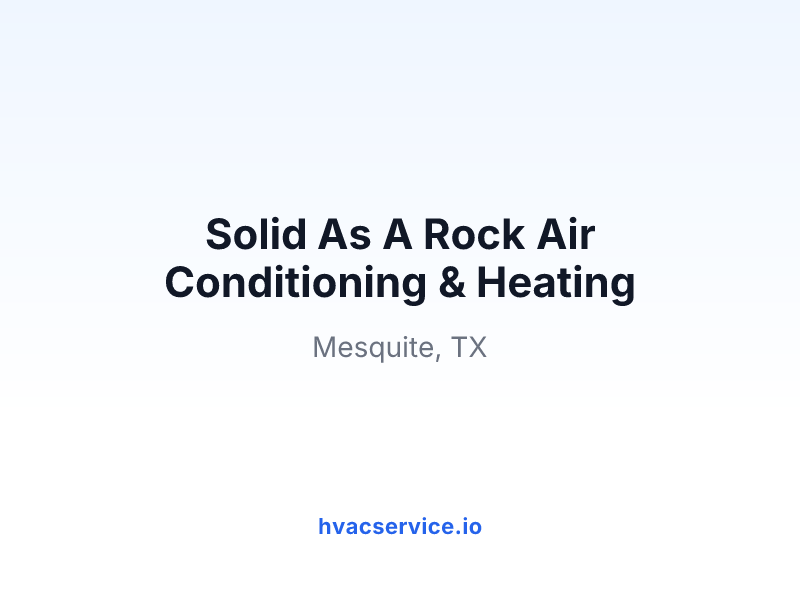 Solid As A Rock Air Conditioning & Heating