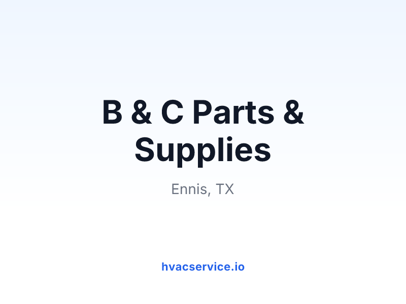 B & C Parts & Supplies