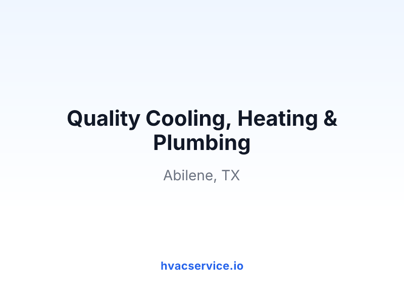 Quality Cooling, Heating & Plumbing