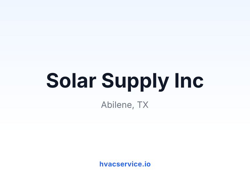 Solar Supply Inc