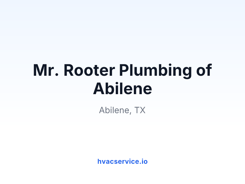 Mr. Rooter Plumbing of Abilene