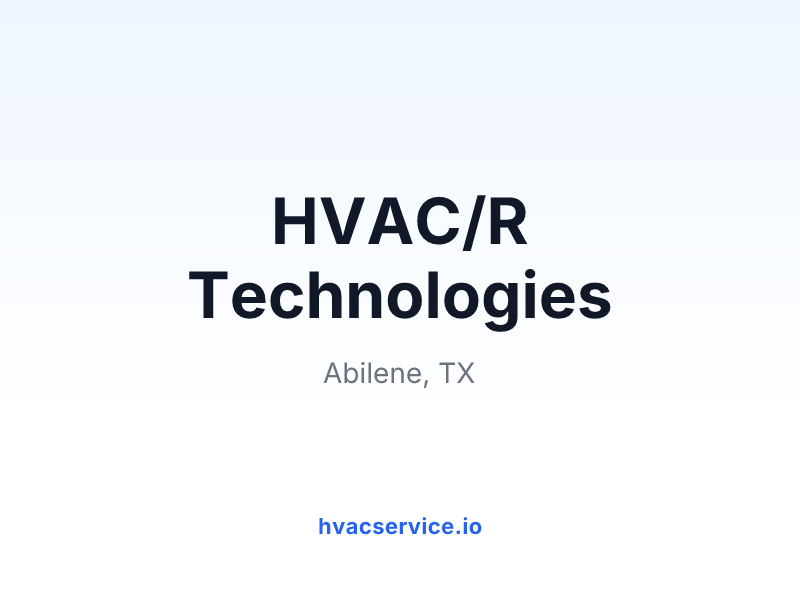 HVAC/R Technologies