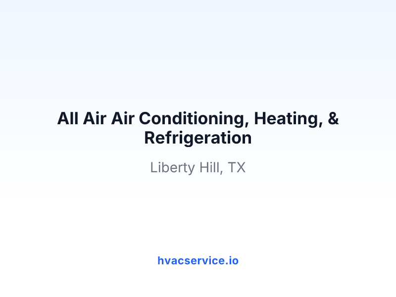 All Air Air Conditioning, Heating, & Refrigeration
