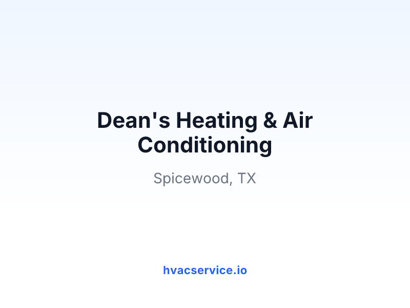 Dean's Heating & Air Conditioning
