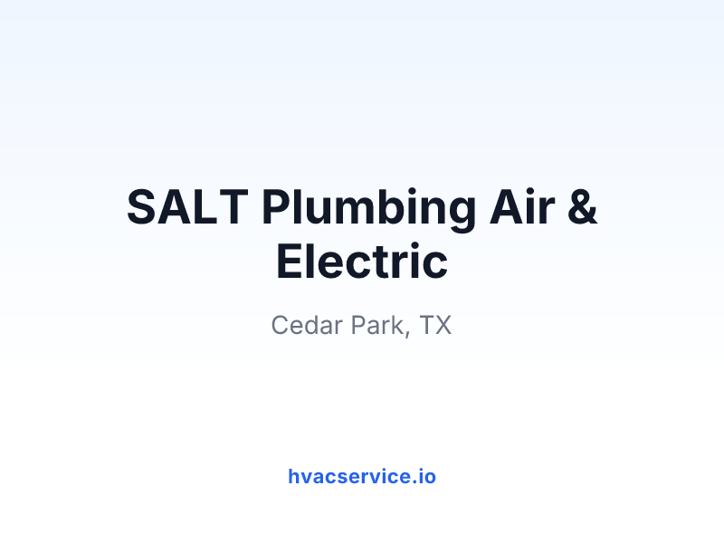 SALT Plumbing Air & Electric