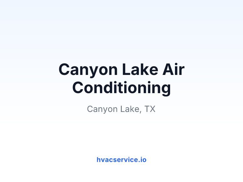 Canyon Lake Air Conditioning