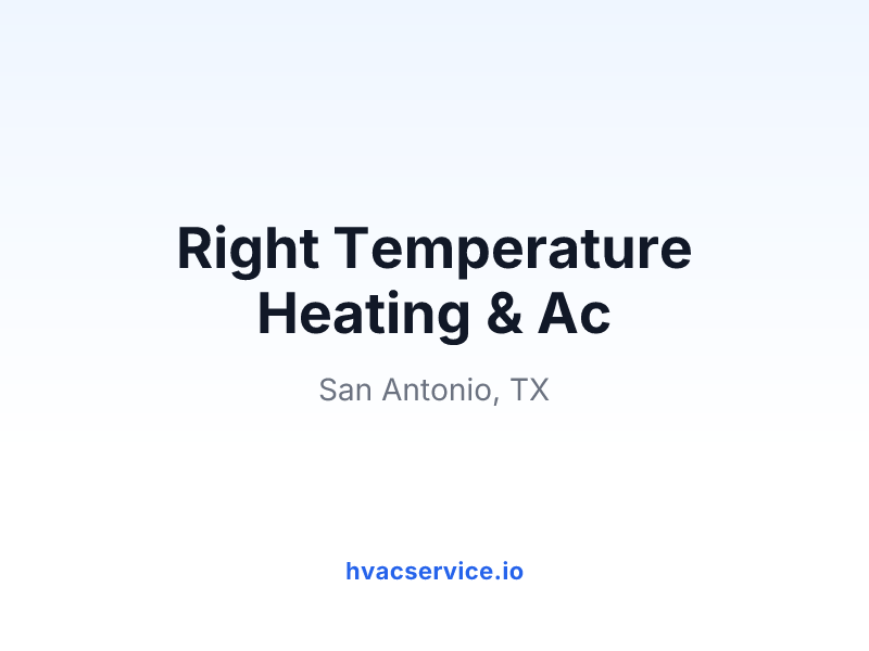 Right Temperature Heating & Ac