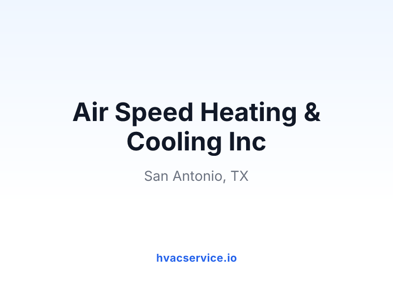 Air Speed Heating & Cooling Inc