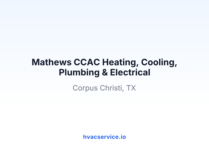 Mathews CCAC Heating, Cooling, Plumbing & Electrical