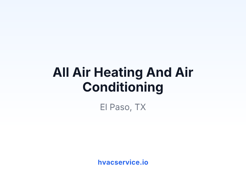 All Air Heating And Air Conditioning