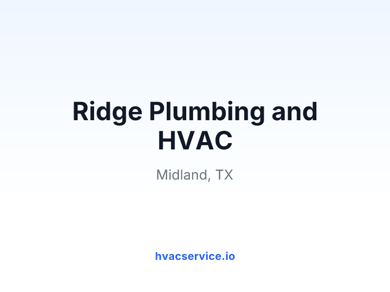 Ridge Plumbing and HVAC