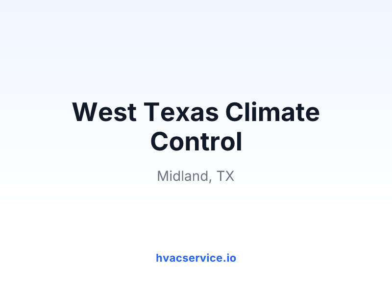 West Texas Climate Control