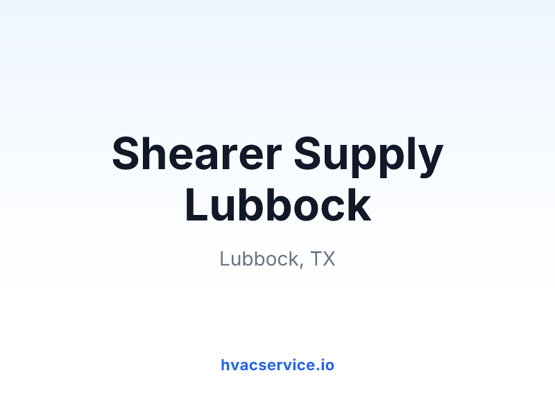 Shearer Supply Lubbock