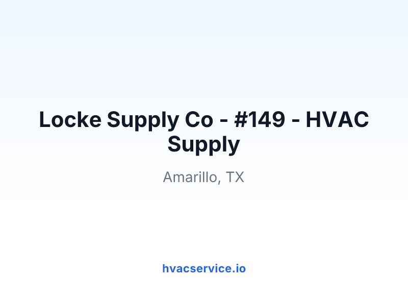 Locke Supply Co - #149 - HVAC Supply