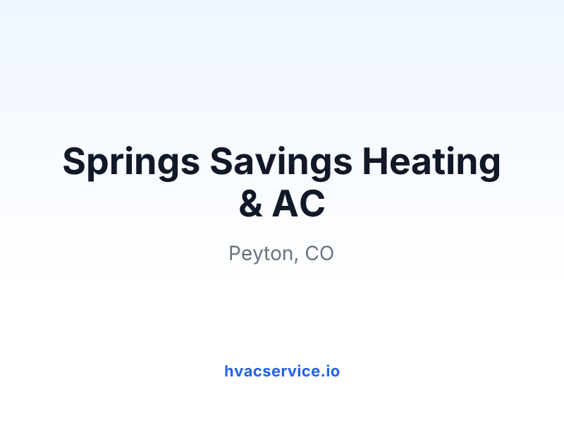 Springs Savings Heating & AC