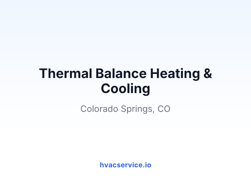 Thermal Balance Heating & Cooling